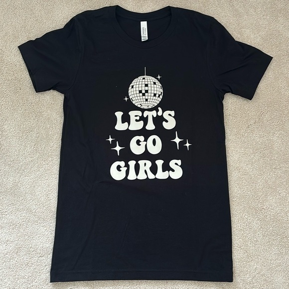 Bella Canvas Tops - Let's Go Girls Black Graphic Tee